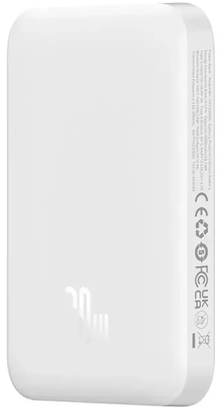 Повербанк Baseus Magnetic Wireless Mini Air 6000mAh 20W PD,QC, USB-C In/Out, Qi-15W білий - фото - №2