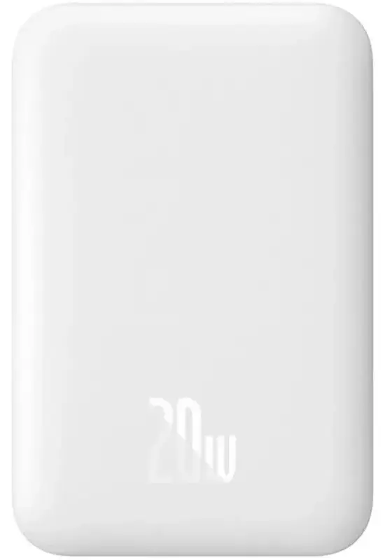 Повербанк Baseus Magnetic Wireless Mini Air 6000mAh 20W PD,QC, USB-C In/Out, Qi-15W білий - фото - №0