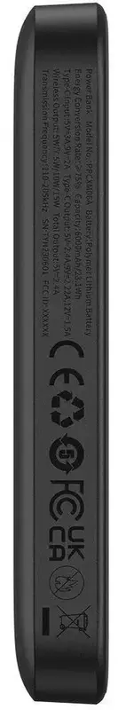 Повербанк Baseus Magnetic Wireless 6000mAh Mini Air 20W PD,QC, USB-C In/Out, Qi-15W чорний - фото - №6