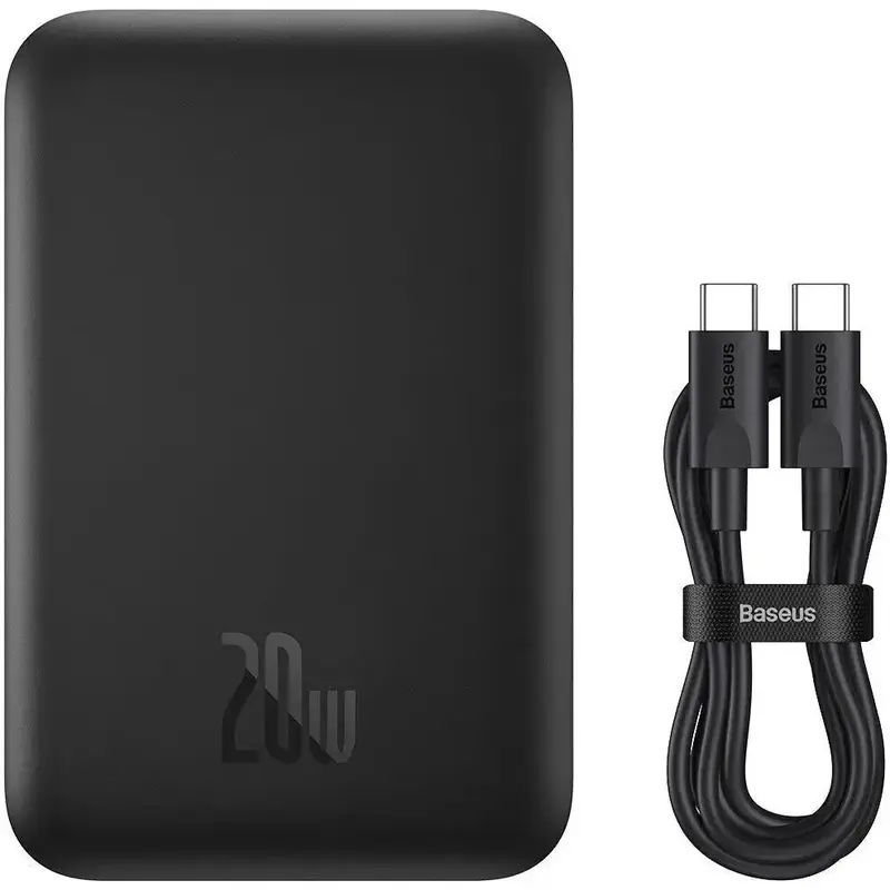 Повербанк Baseus Magnetic Wireless 6000mAh Mini Air 20W PD,QC, USB-C In/Out, Qi-15W чорний - фото - №8