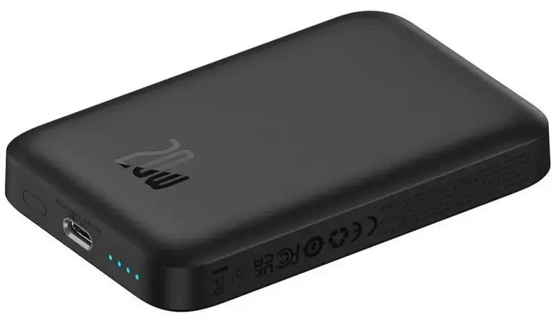 Повербанк Baseus Magnetic Wireless 6000mAh Mini Air 20W PD,QC, USB-C In/Out, Qi-15W чорний - фото - №4