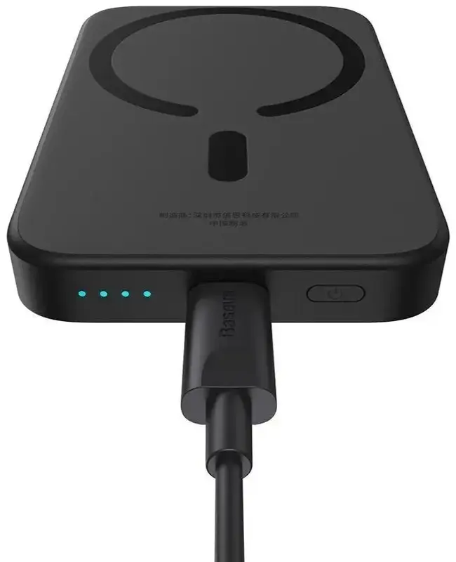 Повербанк Baseus Magnetic Wireless 6000mAh Mini Air 20W PD,QC, USB-C In/Out, Qi-15W чорний - фото - №5