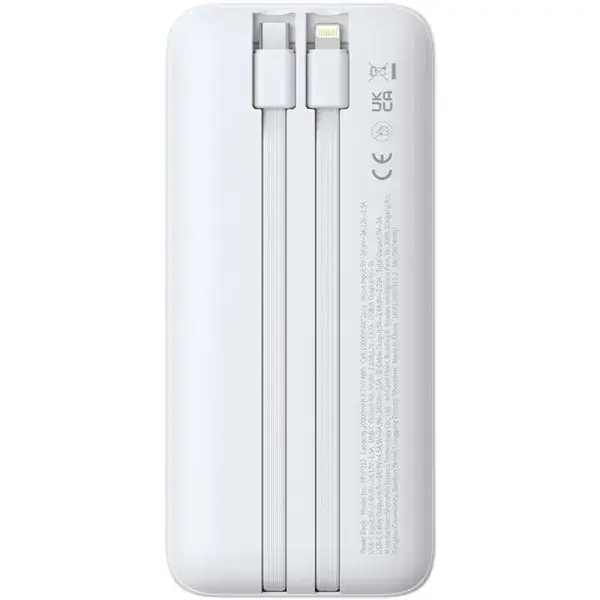 Порт.ЗП Baseus 20000mAh Lipow 22,5W PD,QC USB-A,MicroUSB,USB-C In/Out, Built-In Lightning/USB-C cable - фото - №1