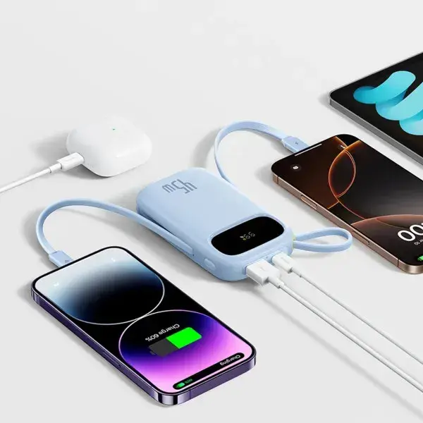 Порт.ЗП Baseus 20000mAh FC21 Qpow 3 Ultra 45W PD,QC,USB-A,USB-C In/Out, built-in USB-C/Lightning cable - фото - №4