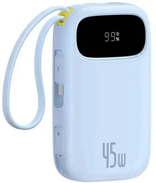 Порт.ЗП Baseus 20000mAh FC21 Qpow 3 Ultra 45W PD,QC,USB-A,USB-C In/Out, built-in USB-C/Lightning cable - фото - №0