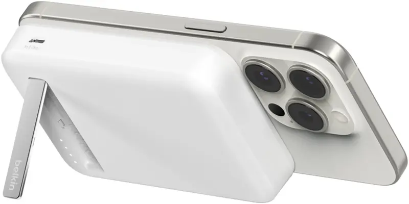 Порт.ЗП Belkin 8000mAh, 15Вт, Magnetic Qi2, білий - фото - №8