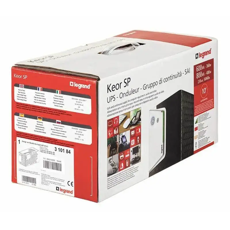 ДБЖ Legrand Keor SP, 600ВА/360Вт, LED, USB, 4хС13 - фото - №1