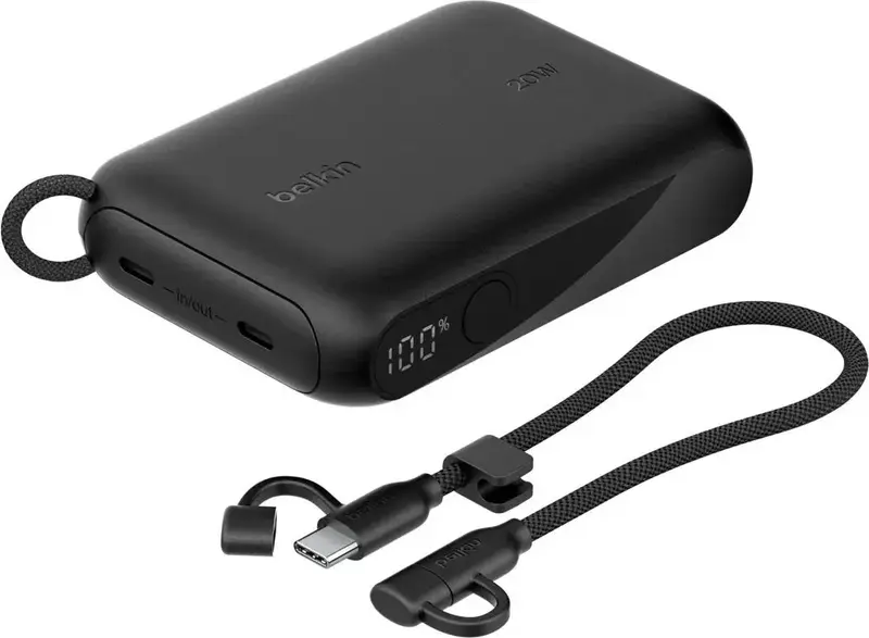 Порт.ЗП Belkin 10000mAh, 20Вт, з дисплеєм, чорний - фото - №4