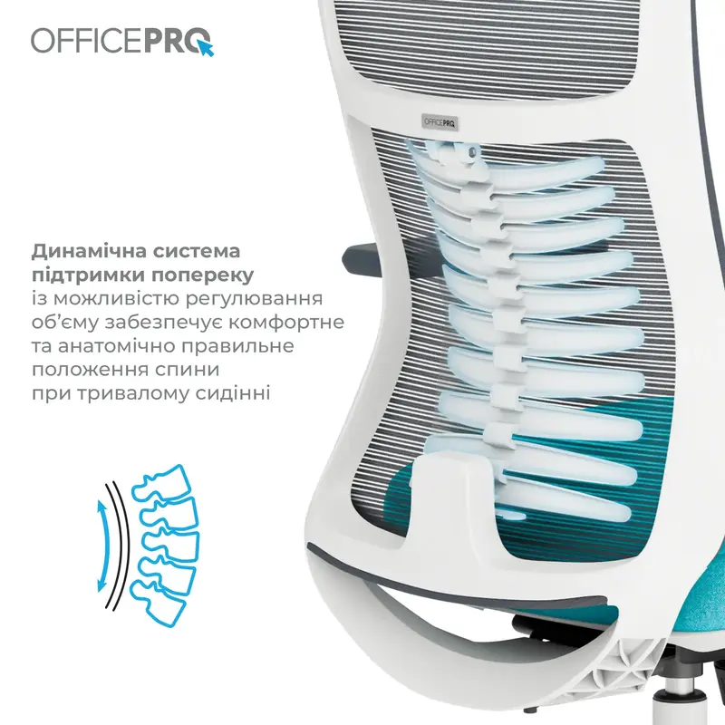 Крісло офісне Officepro Balance OC550-W-DG-BL White/Dark Gray/Blue - фото - №10
