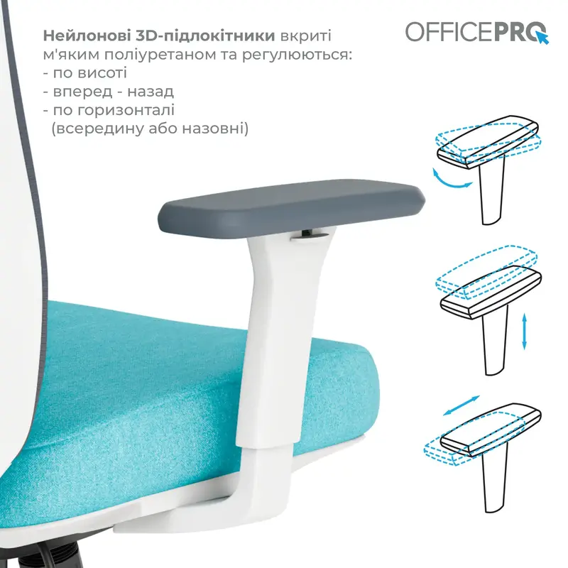 Крісло офісне Officepro Balance OC550-W-DG-BL White/Dark Gray/Blue - фото - №12