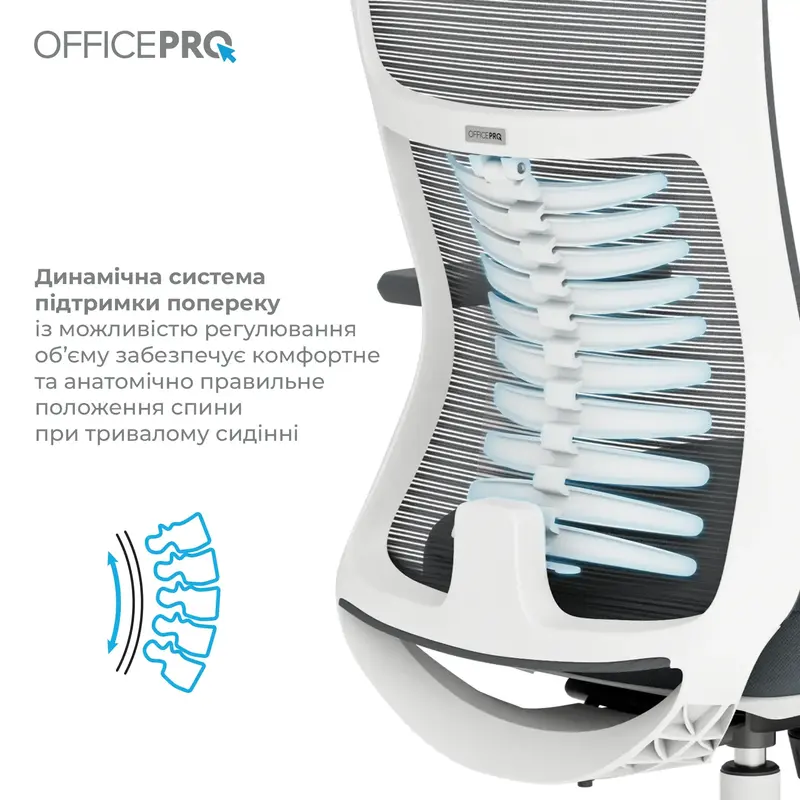 Крісло офісне Officepro Balance OC550-W-DG-DG White/Dark Gray - фото - №10