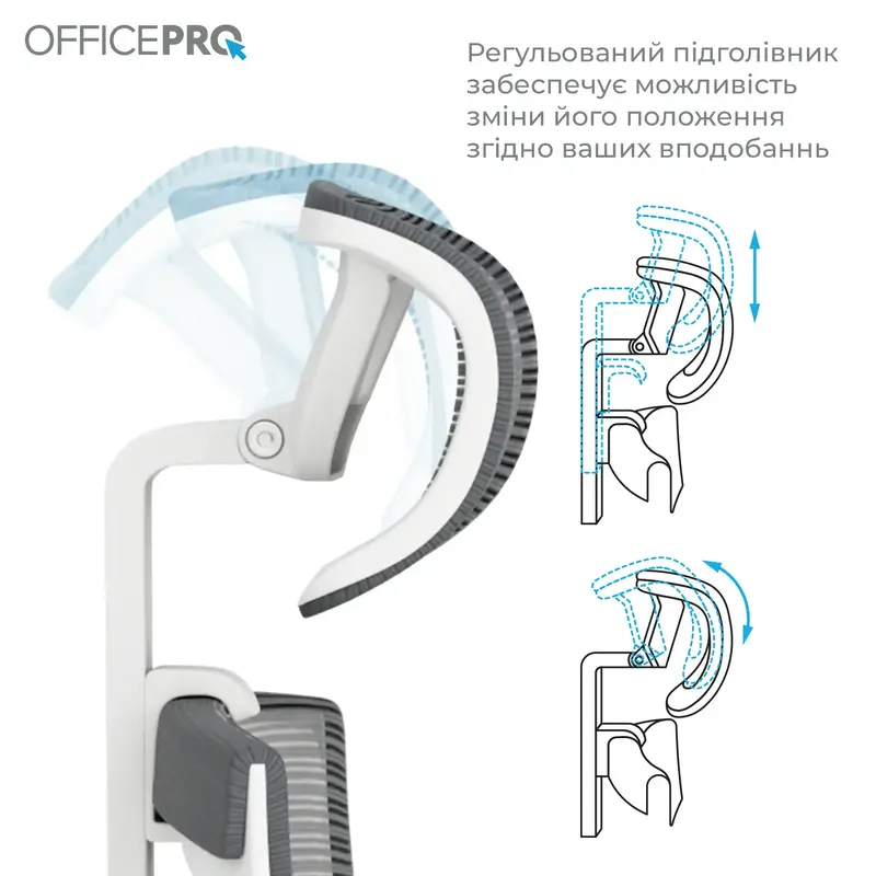Крісло офісне Officepro Balance OC550-W-DG-DG White/Dark Gray - фото - №13