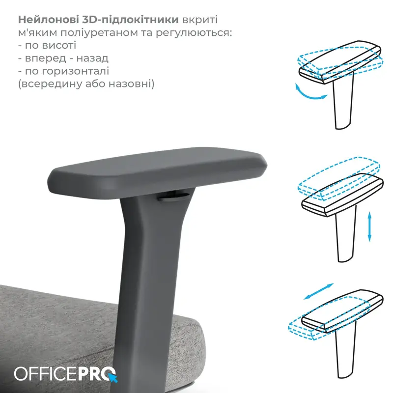 Крісло офісне Officepro Wave OC599-B-DG-DG Black/Dark Gray - фото - №12