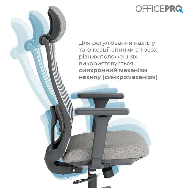 Крісло офісне Officepro Wave OC599-B-DG-DG Black/Dark Gray - фото - №13