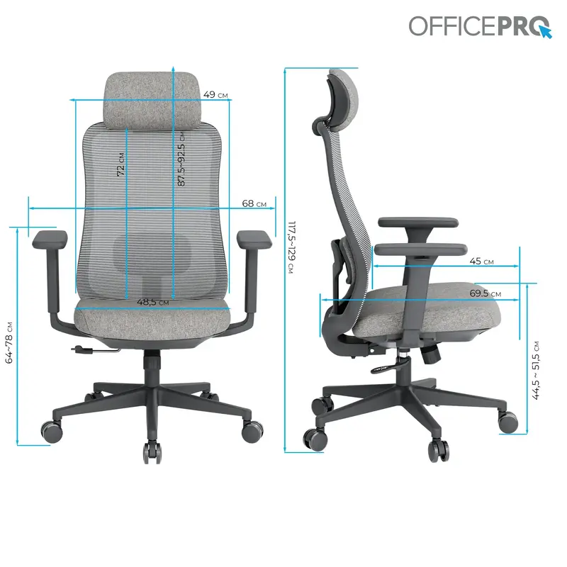 Крісло офісне Officepro Wave OC599-B-DG-DG Black/Dark Gray - фото - №17