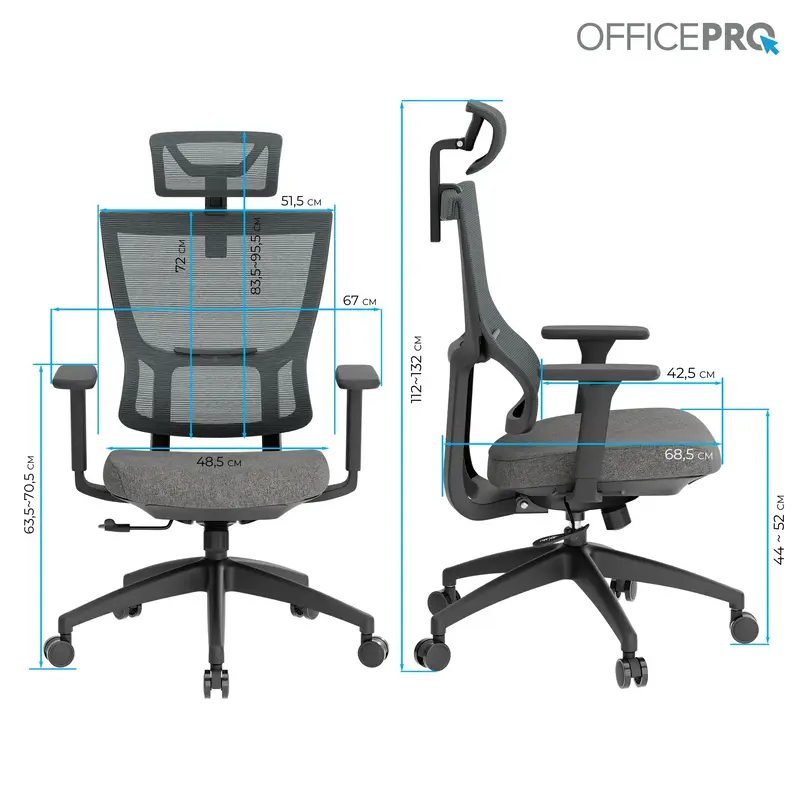 Крісло офісне Officepro Elegant OC600-B-DG-DG Black/Dark Gray - фото - №17