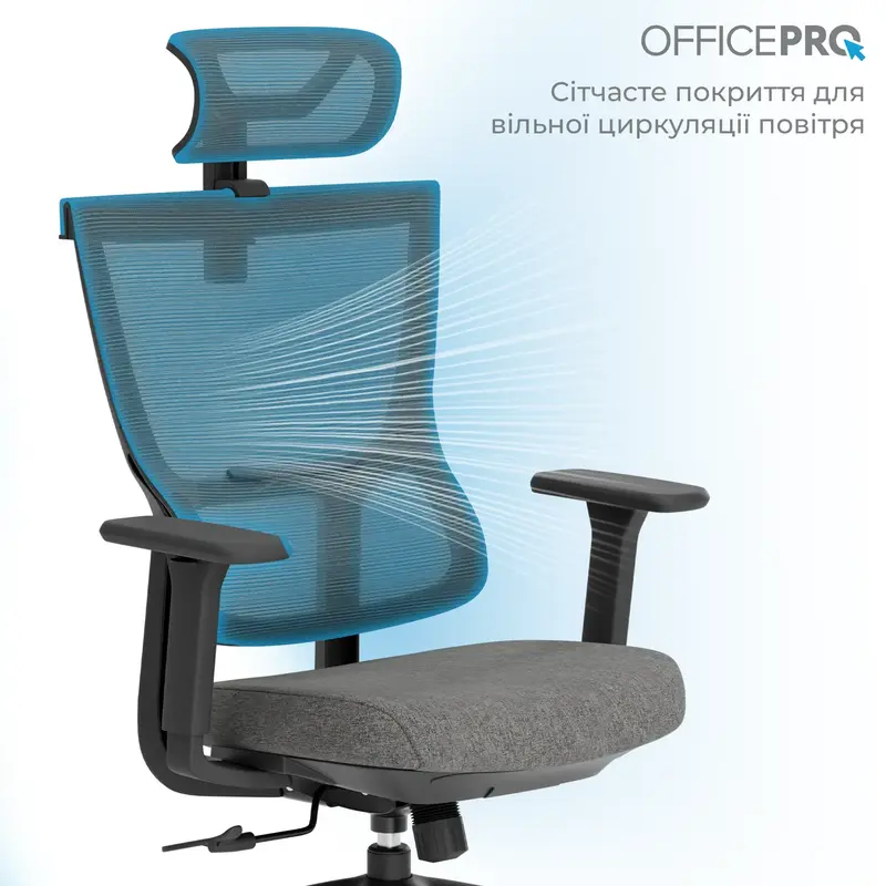 Крісло офісне Officepro Elegant OC600-B-DG-DG Black/Dark Gray - фото - №9