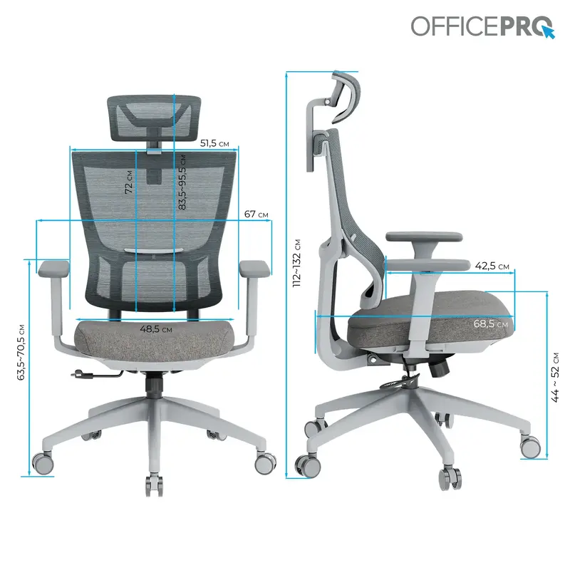 Крісло офісне Officepro Elegant OC600-G-DG-DG Gray/Dark Gray - фото - №17