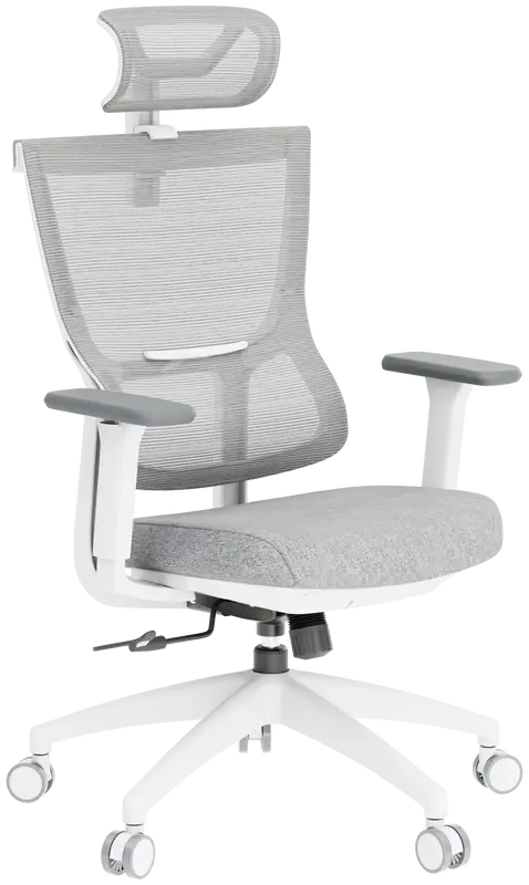 Крісло офісне Officepro Elegant OC600-W-LG-LG White/Light Gray - фото - №5