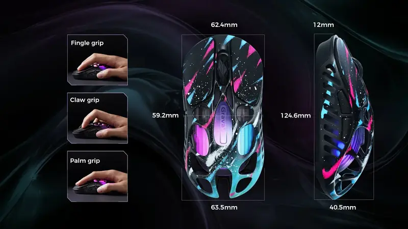 Мышь GravaStar Mercury X Pro 8K -A RGB Neon Graffiti ᐈ Купить