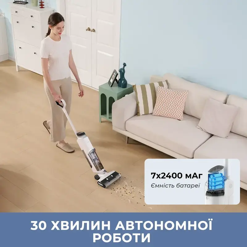 Бездротовий мийний пилосос Wet&Dry Vacuum Cleaner Mova K10 Pro - фото - №3