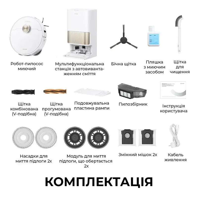 Робот-пилосос миючий Dreame L40S PRO Ultra White - фото - №12