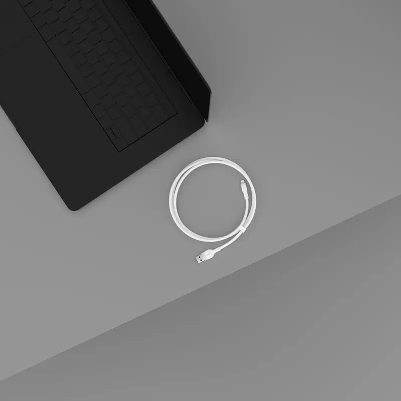 Кабель USB-A to Lightning Belkin 1м, силіконовий з кліпсою, білий - фото - №3