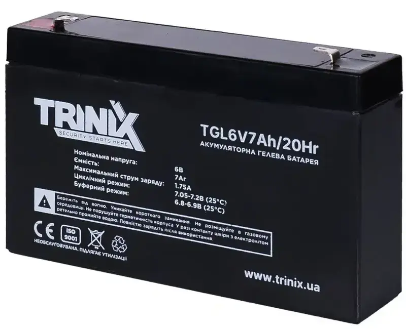 Акумуляторна батарея TGL6V7Ah/20Hr TRINIX GEL - фото - №0