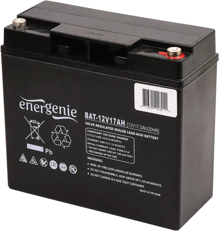 Акумуляторна батарея 12 В 17 Aгод EnerGenie (BAT-12V17AH-) - фото - №0
