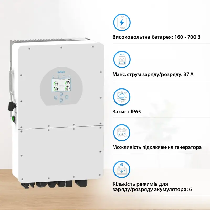 Гібридний інвертор SUN-10K-SG01HP3-EU-AM2 Deye - фото - №5