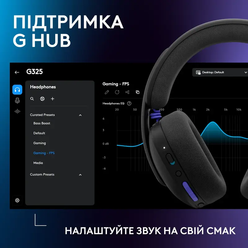 Ігрова гарнітура Logitech G325 LIGHTSPEED Wireless Gaming Headset Black - фото - №9