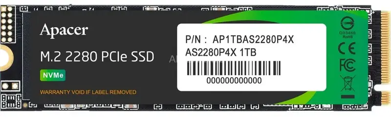 SSD накопичувач Apacer M.2 1TB PCIe 3.0 P4X - фото - №0