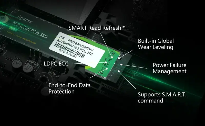 SSD накопичувач Apacer M.2 2TB PCIe 3.0 P4U - фото - №3