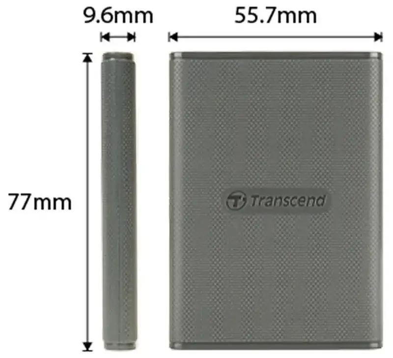 Зовнiшнiй SSD Transcend 1TB USB 3.2 Gen 2x2 Type-C ESD360C R2000/W2000MB/s Сірий - фото - №6