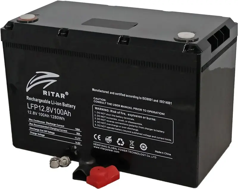 Аккумуляторная литиевая батарея с подогревом 12 В 100 Aч, LiFePo4 Ritar (LFP12.8V100Ah G1(Heater)) - фото - №1