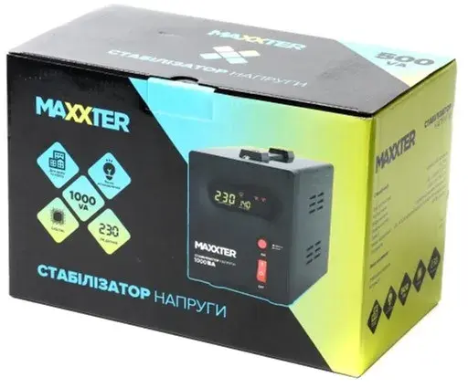 Стабилизатор напряжения 230 В, 1000 ВА Maxxter (MX-AVR-S1000-01) - фото - №2