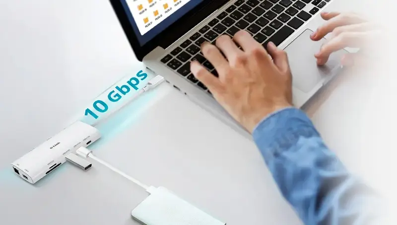 HUB USB-C D-Link DUP-A01 10in1 2xHDMI, 1xGE, 2xUSB-C, 1xUSB-A 3.1, 1xUSB-A 3.0, 1xSD, 1xmicroSD, 1xU - фото - №5