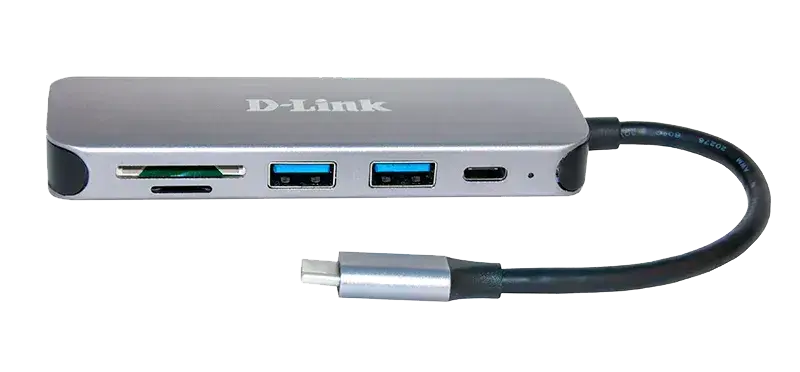 HUB USB D-Link DUB-2325 2xUSB3.0, 1xUSB TypeC, 1xSD, 1x-microSD, USB TypeC - фото - №1
