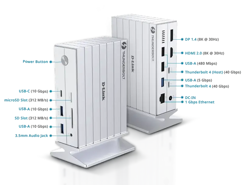 Док-станція D-Link DUF-E01 Thunderbolt 4, 14 портів - фото - №4