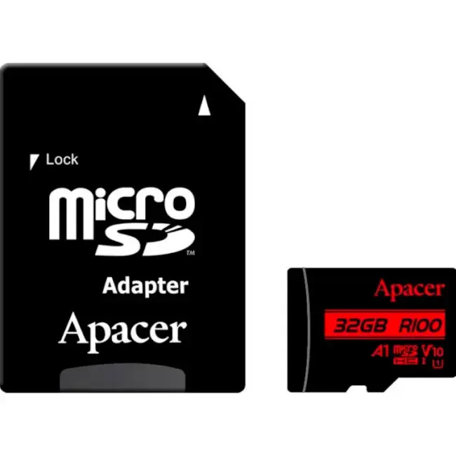 Карта пам'ятi MicroSD Apacer 32GB C10 UHS-I R100MB/s + SD - фото - №1