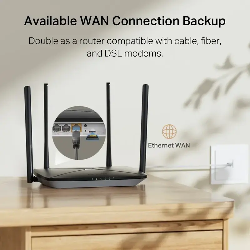 Интернет-роутер Mercusys MB115-4G N300, 4G/LTE, 3xFE LAN, 1xFE WAN - фото - №4