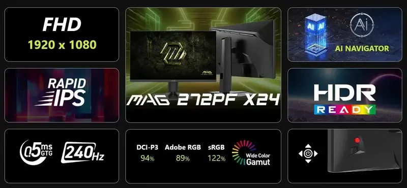 Монітор IPS 27" MAG 272PF X24 - фото - №1