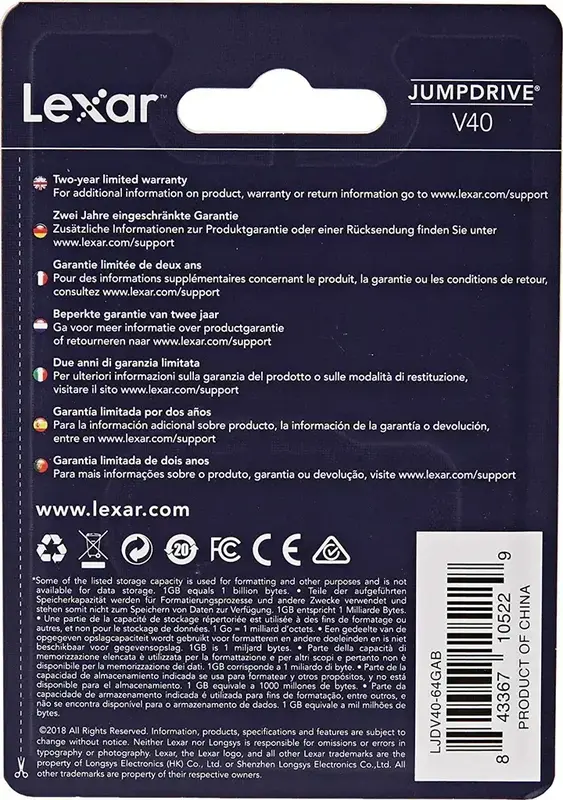 USB-Flash LEXAR USB2 64GB V40 LJDV40-64GAB - фото - №4