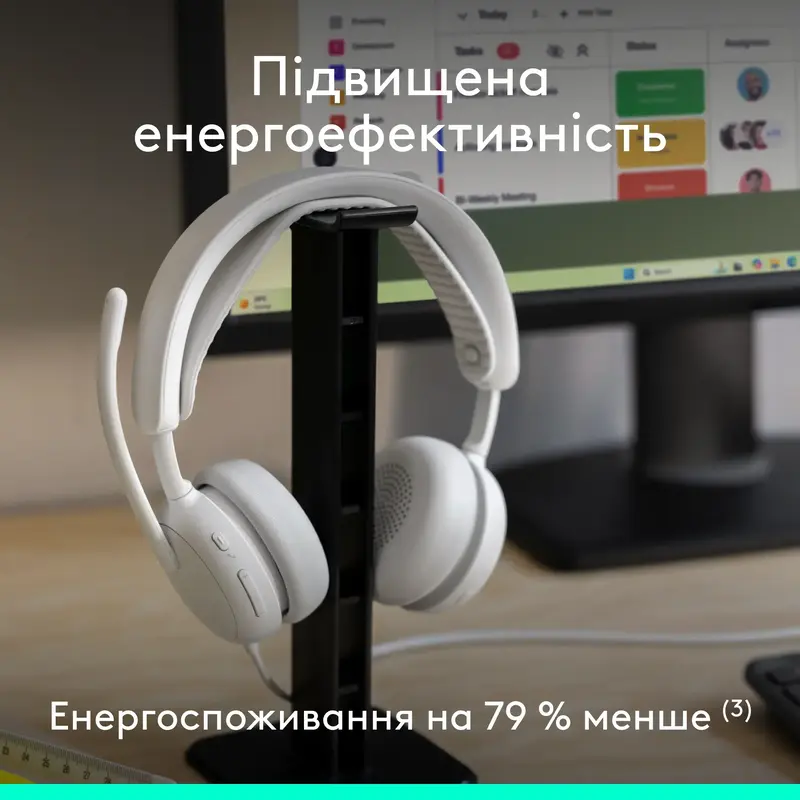 Гарнітура Logitech Zone Wired 2 Headset off-white - фото - №7