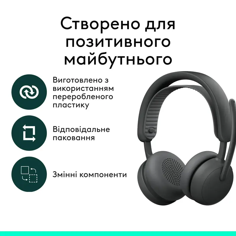 Гарнитура Logitech Zone Wireless 2 ES Headset graphite - фото - №9