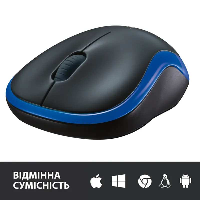 Мышь Logitech беспроводная (M185) blue - фото - №4
