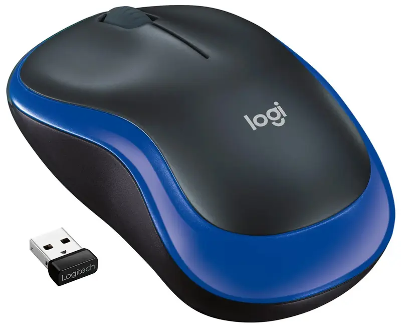 Мышь Logitech беспроводная (M185) blue - фото - №0