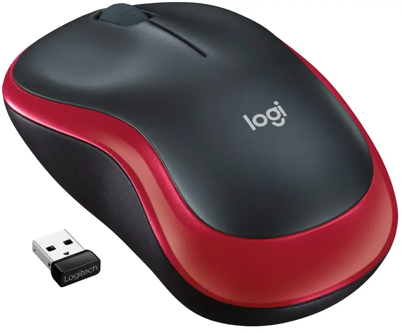 Миша Logitech бездротова (M185) red - фото - №0