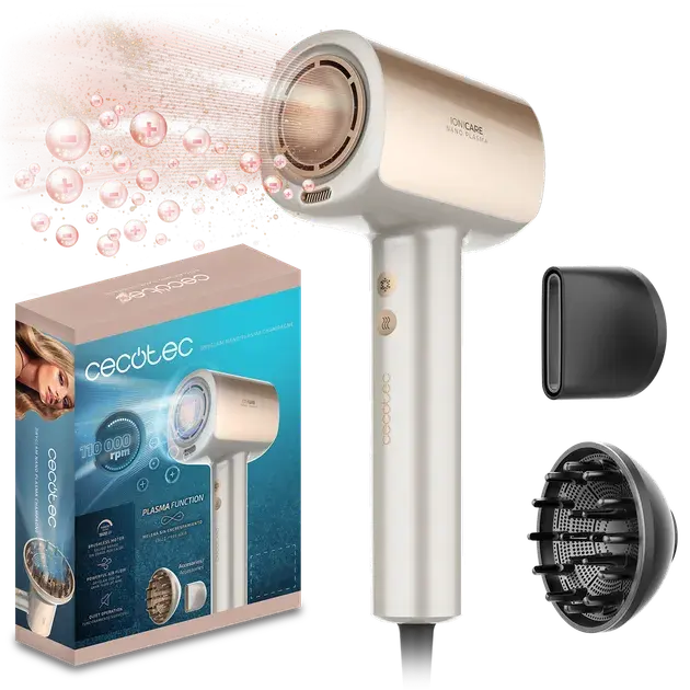 Фен CECOTEC DryGlam Nano Plasma Champagne - фото - №0