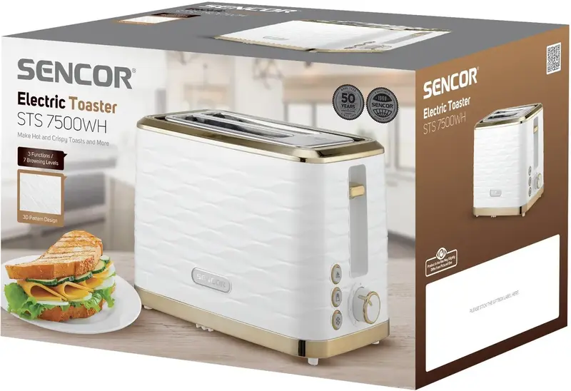 Тостер Sencor 930Вт STS7500WH - фото - №2